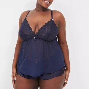 Cacique Womens Seriously Sexy Lace Cami Blue